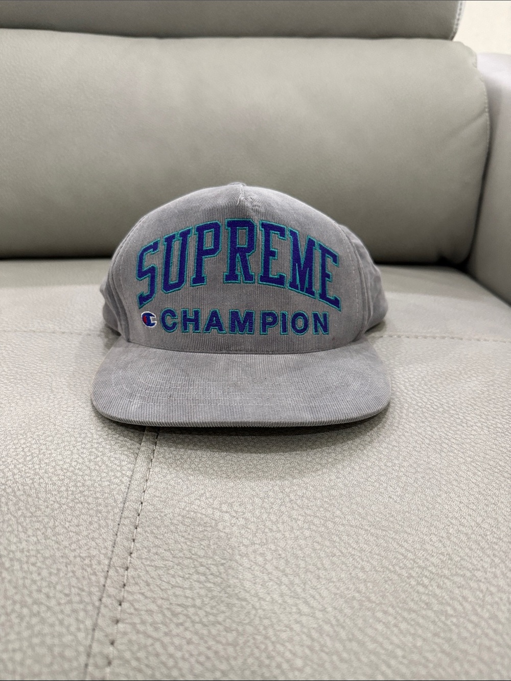Supreme Gray Corduroy Cap